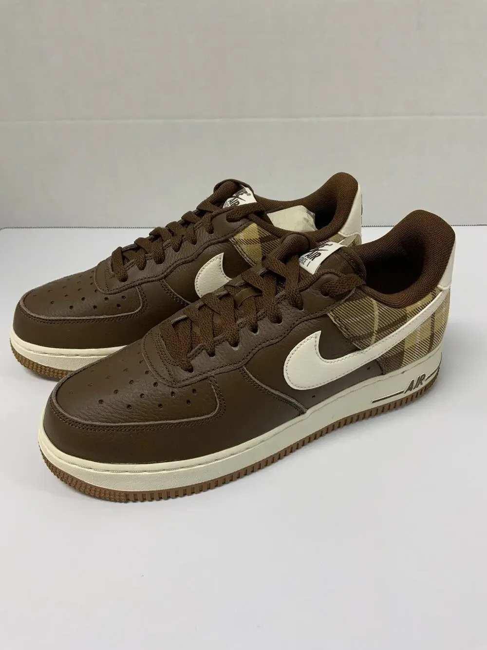 Nike Air Force 1 '07 LX Cacao Plaid DV0791 200 Size 7.5 Brown Tan Low Top Shoes